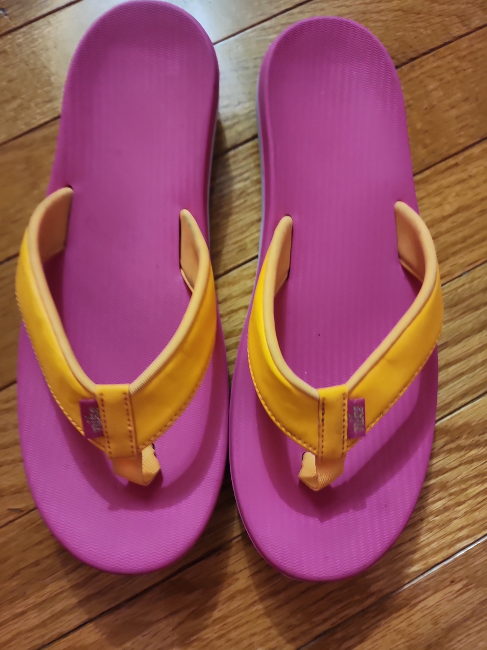 Nike Bella Kai Pink and Yellow Flip Flop Sandals